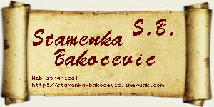 Stamenka Bakočević vizit kartica